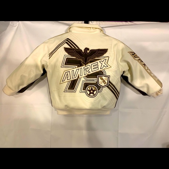 Avirex kids faux leather bomber lined jacket. 4